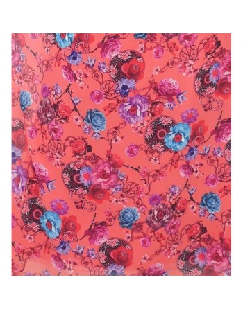 Robe longue à imprimé floral pour femme - Couleur Corail 