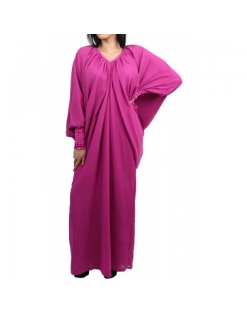 Robe abaya papillon style organza pour femme (Plusieurs couleurs disponibles) 