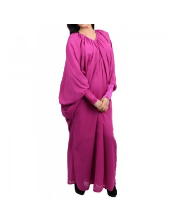 Robe abaya papillon style organza pour femme (Plusieurs couleurs disponibles) 