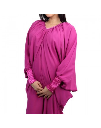 Robe abaya papillon style organza pour femme (Plusieurs couleurs disponibles) 