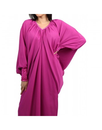 Robe abaya papillon style organza pour femme (Plusieurs couleurs disponibles) 