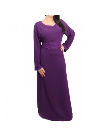 Robe très longue avec broderies et strass (Plusieurs couleurs disponibles) 