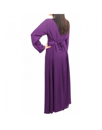 Robe très longue avec broderies et strass (Plusieurs couleurs disponibles) 