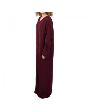 Robe longue à ouverture zip avec broderies et strass (Plusieurs couleurs disponibles) 