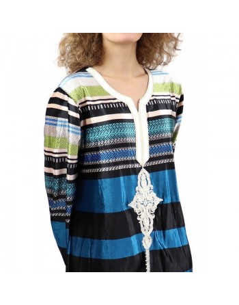 Robe longue à rayures multicolores (Plusieurs couleurs disponibles) 