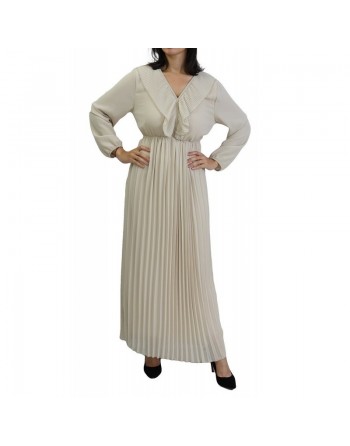 Robe longue plissée fluide pour femme (Plusieurs couleurs disponibles) 