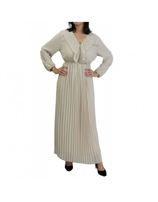 Robe longue plissée fluide pour femme (Plusieurs couleurs disponibles) Robe longue plissée fluide pour femme (Plusieurs couleurs disponibles)