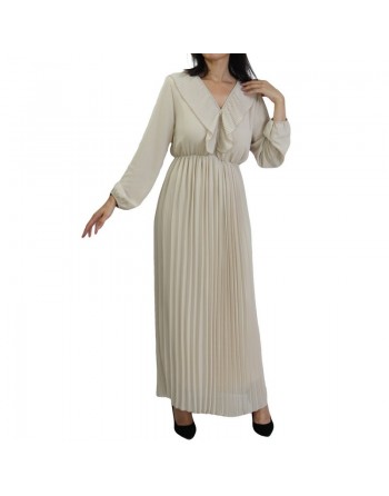 Robe longue plissée fluide pour femme (Plusieurs couleurs disponibles) 