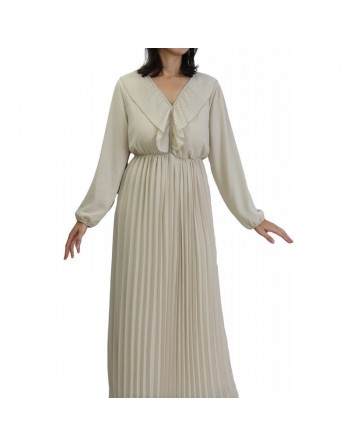 Robe longue plissée fluide pour femme (Plusieurs couleurs disponibles) 