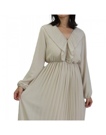 Robe longue plissée fluide pour femme (Plusieurs couleurs disponibles) 