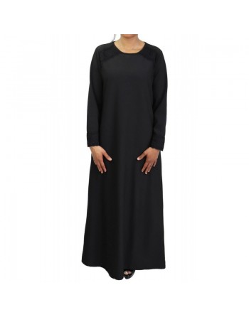 Robe longue à manches longues sobre et chic - Couleur Noire 