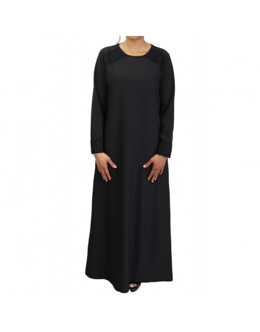 Robe longue à manches longues sobre et chic - Couleur Noire Robe longue à manches longues sobre et chic - Couleur Noire