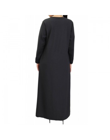 Robe longue à manches longues sobre et chic - Couleur Noire 
