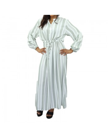 Robe longue cintrée en viscose - Couleur Blanc 