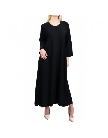 Robe Abaya Simple de Dubai - Couleur Noir 