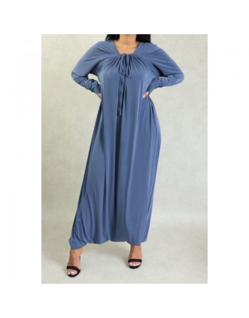 Combinaison Robe-Pantalon - Tenue décontractée et fluide pour femme - Couleur Gris 