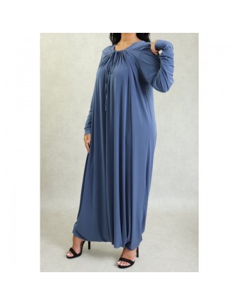 Combinaison Robe-Pantalon - Tenue décontractée et fluide pour femme - Couleur Gris 