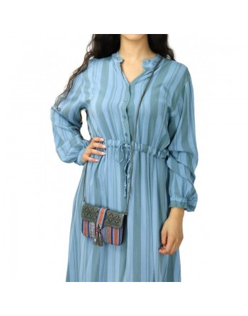 Robe longue cintrée en viscose (Plusieurs couleurs disponibles) 