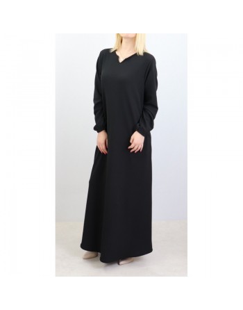 Robe basique évasée col V pour femme - Marque Amelis Paris 