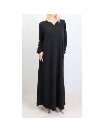Robe basique évasée col V pour femme - Marque Amelis Paris 