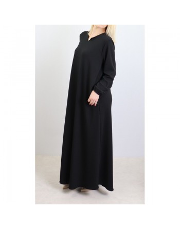 Robe basique évasée col V pour femme - Marque Amelis Paris 