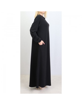 Robe basique évasée col V pour femme - Marque Amelis Paris 