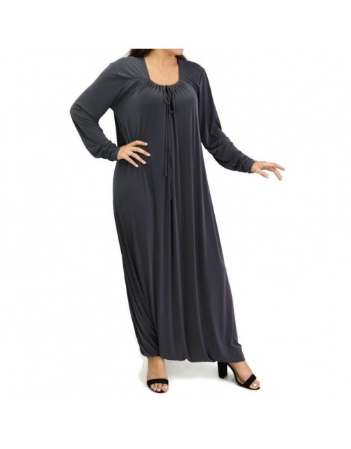 Robe décontractée et fluide - Combinaison Sarouel/Pantalon pour femme - Couleur Gris Robe décontractée et fluide - Combinaison Sarouel/Pantalon pour femme - Couleur Gris