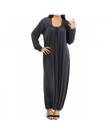 Robe décontractée et fluide - Combinaison Sarouel/Pantalon pour femme - Couleur Gris 