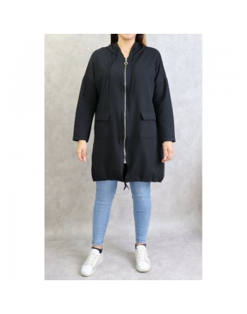 Sweat long zippé pour femme de type sportswear (Plusieurs couleurs disponibles) 