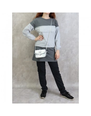 Survêtement femme 2 pièces bicolore - Couleur Gris 