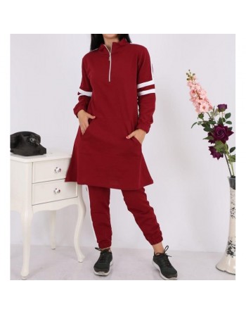 Survêtement femme 2 pièces de couleur rouge (Vetement décontracté et sport - Grande taille) 