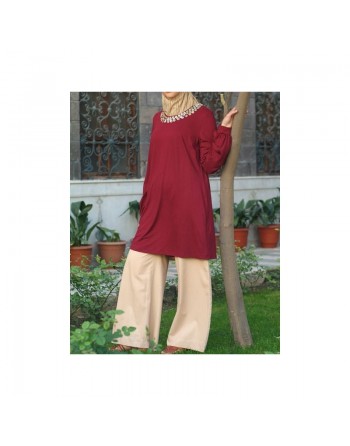 Tunique jersey avec pourtour en nacre - Jersey Mother of Pearl Tunic [wB0661] 