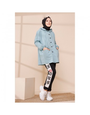 Trench - Parka ample pour femme (Vêtements Hijab) - Couleur menthe 