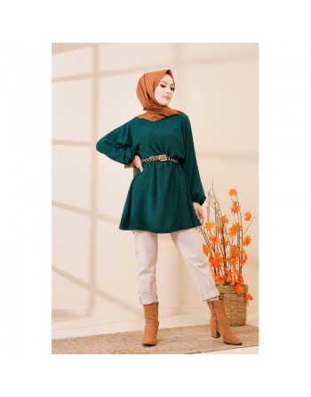 Tunique ample pour femme (Tenue Hijab) - Couleur vert émeraude 