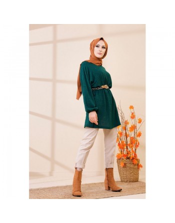 Tunique ample pour femme (Tenue Hijab) - Couleur vert émeraude 