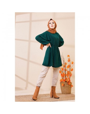 Tunique ample pour femme (Tenue Hijab) - Couleur vert émeraude 