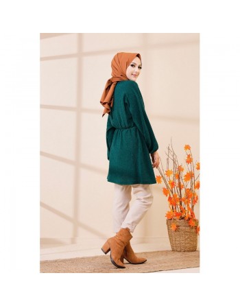 Tunique ample pour femme (Tenue Hijab) - Couleur vert émeraude 