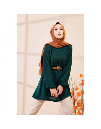 Tunique ample pour femme (Tenue Hijab) - Couleur vert émeraude 
