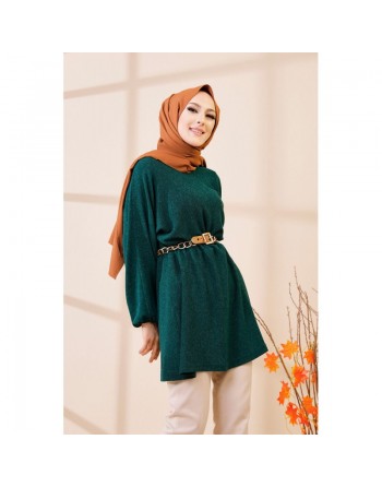 Tunique ample pour femme (Tenue Hijab) - Couleur vert émeraude 