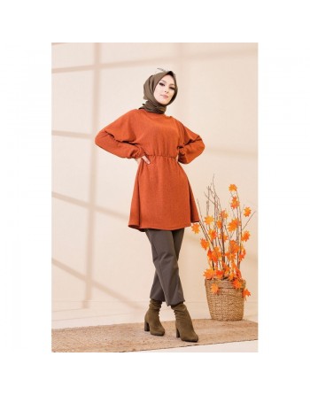 Tunique ample pour femme (Vêtement hijab) - Couleur brique 