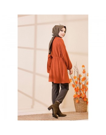 Tunique ample pour femme (Vêtement hijab) - Couleur brique 