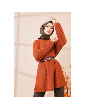 Tunique ample pour femme (Vêtement hijab) - Couleur brique 