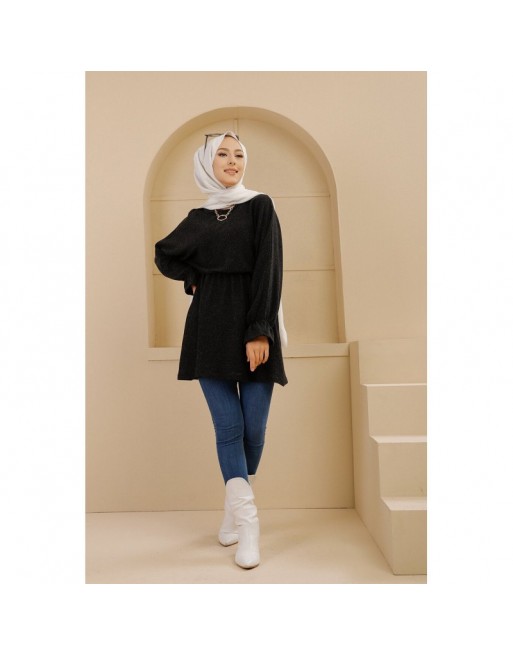 Tunique manches longues pour femme - Couleur noir Tunique manches longues pour femme - Couleur noir