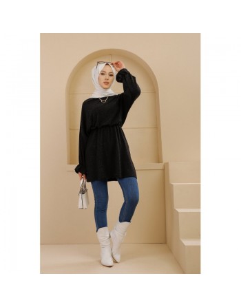 Tunique manches longues pour femme - Couleur noir 