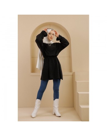 Tunique manches longues pour femme - Couleur noir 