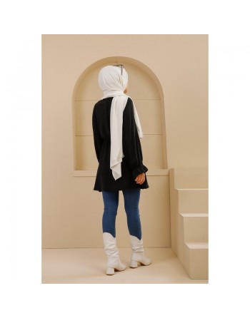Tunique manches longues pour femme - Couleur noir 