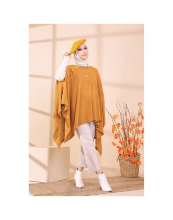 Poncho pour femme (Cape pour hijab) - Couleur moutarde 