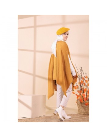 Poncho pour femme (Cape pour hijab) - Couleur moutarde 