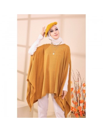 Poncho pour femme (Cape pour hijab) - Couleur moutarde 