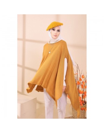 Poncho pour femme (Cape pour hijab) - Couleur moutarde 